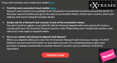 Neosurf deposit guide, Casino Extreme